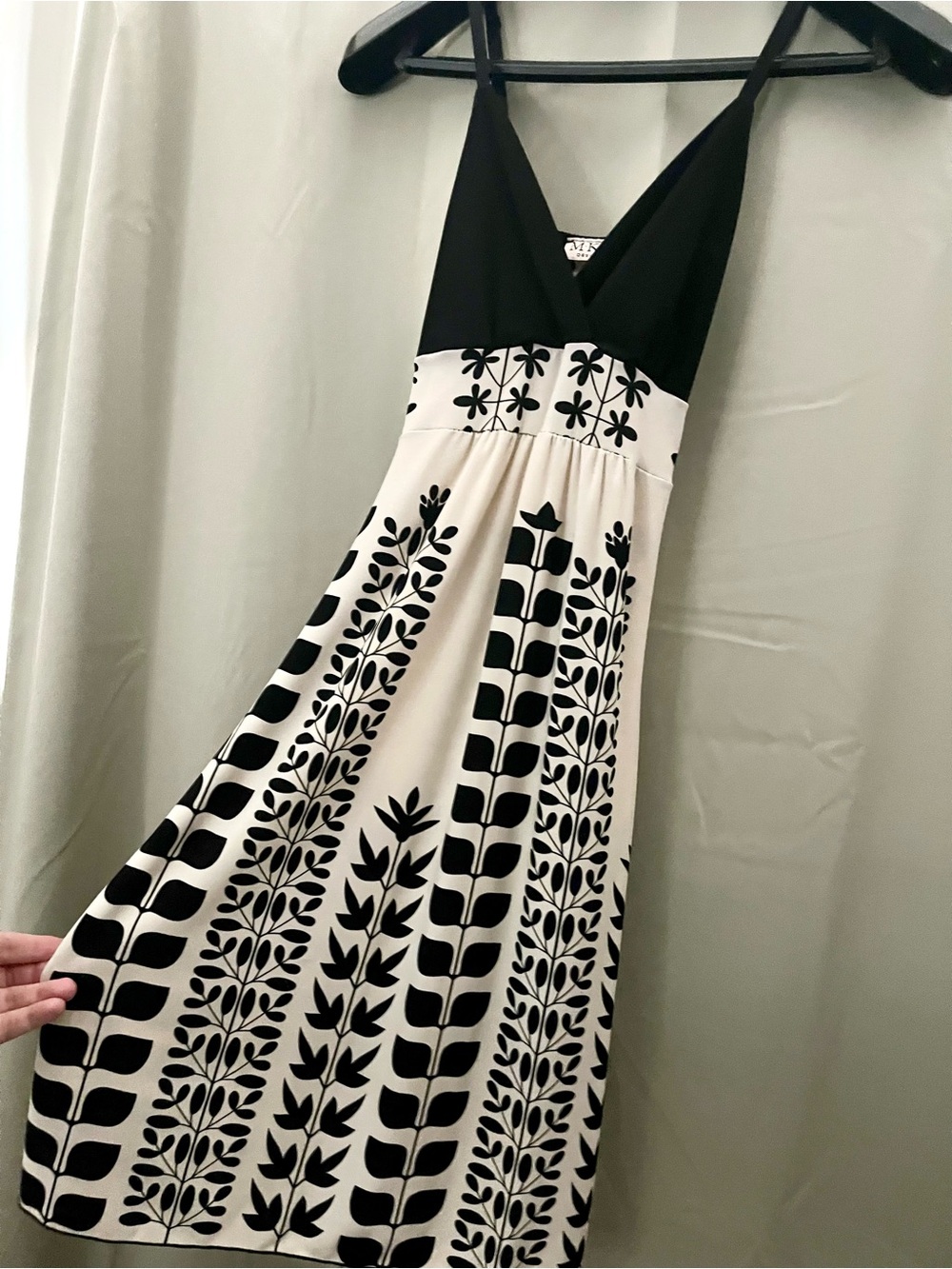 MKM Designs Black and White Floral-Print Maxi Dress